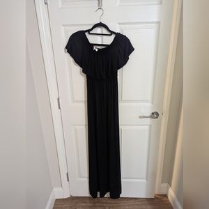 Ingrid and Isabel Black Off the Shoulder Maxi Dress- size small